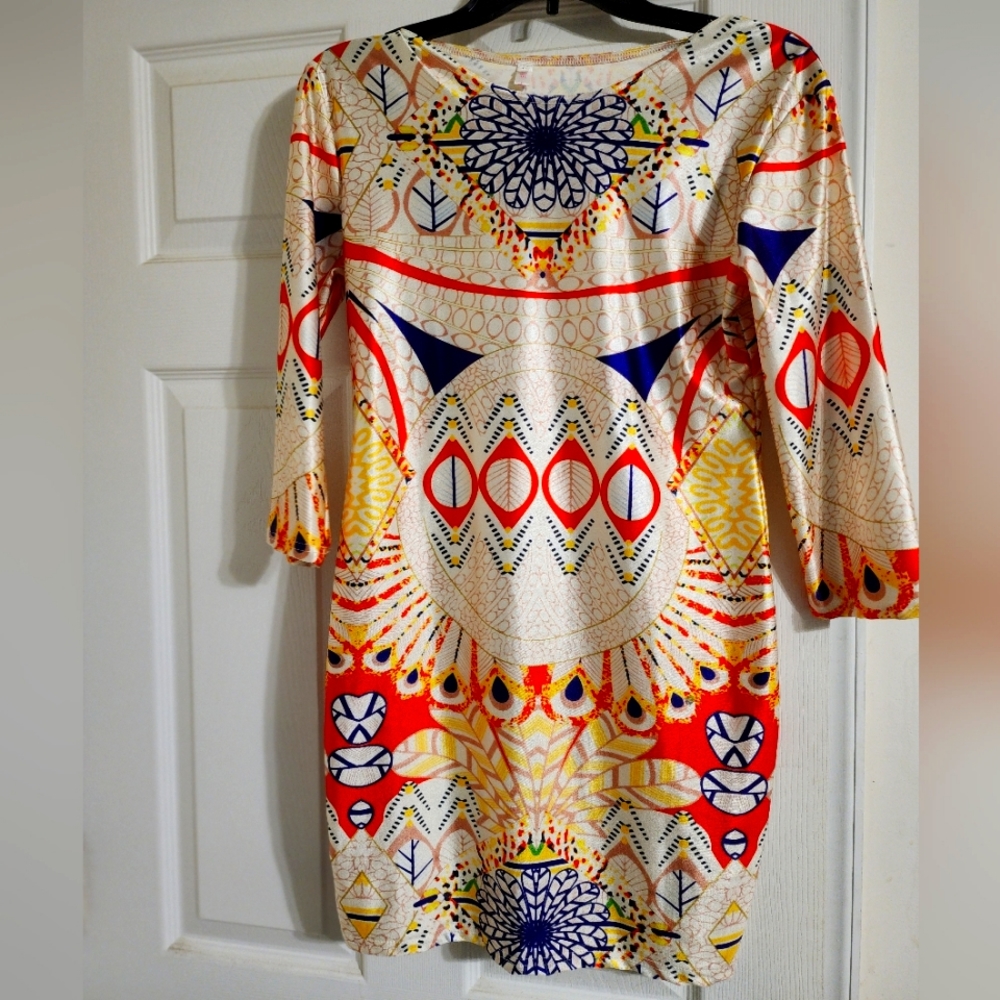 Tribal 3 quarter sleeve w dress